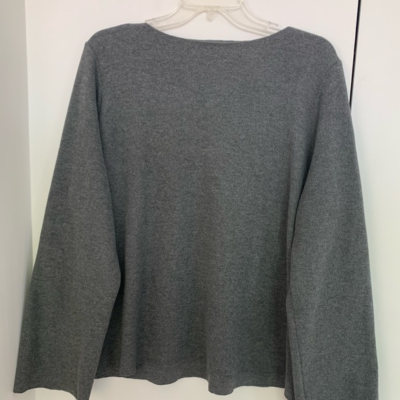 Zara Dark Grey Fine Rib Knit Boat Neck Sweater - Picture 9 of 12